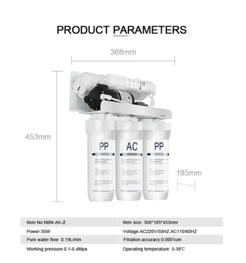 A6-2 RO - Under Sink Reverse Osmosis System with Tank - 75 GPD - purofy.mv