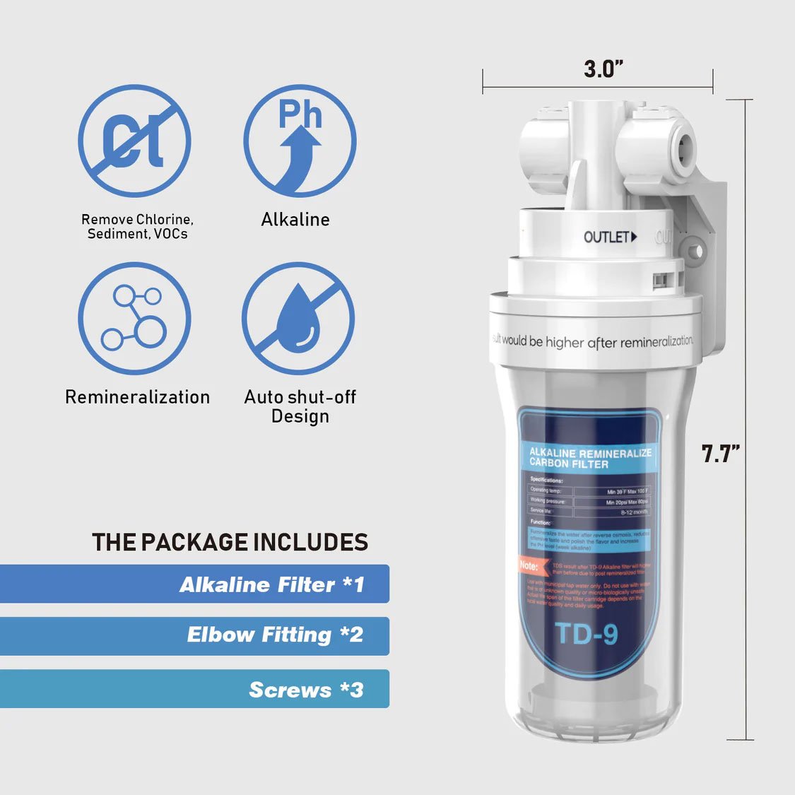 Purofy Alkaline Remineralising Post Filter for Reverse Osmosis Water Filter 3 Purofy Alkaline Remineralising Post Filter for Reverse Osmosis Water Filter