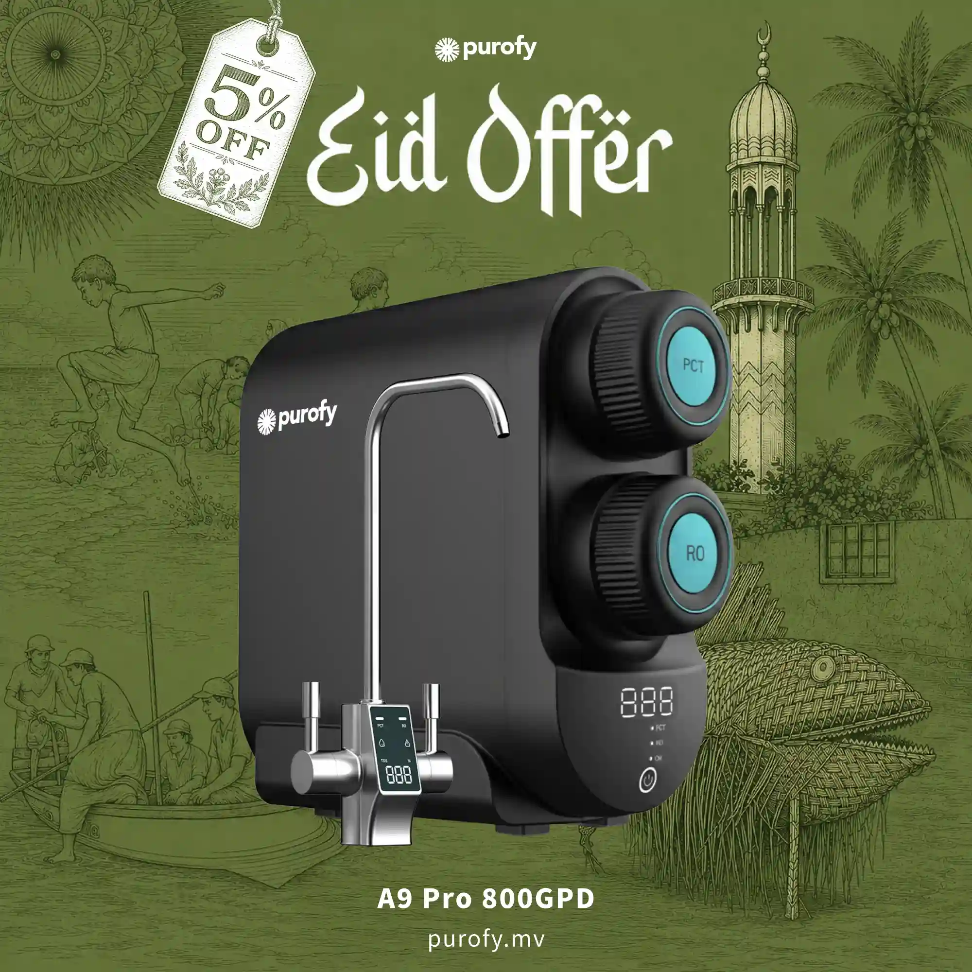 Purofy A9 pro - eid promotion maldives 2026