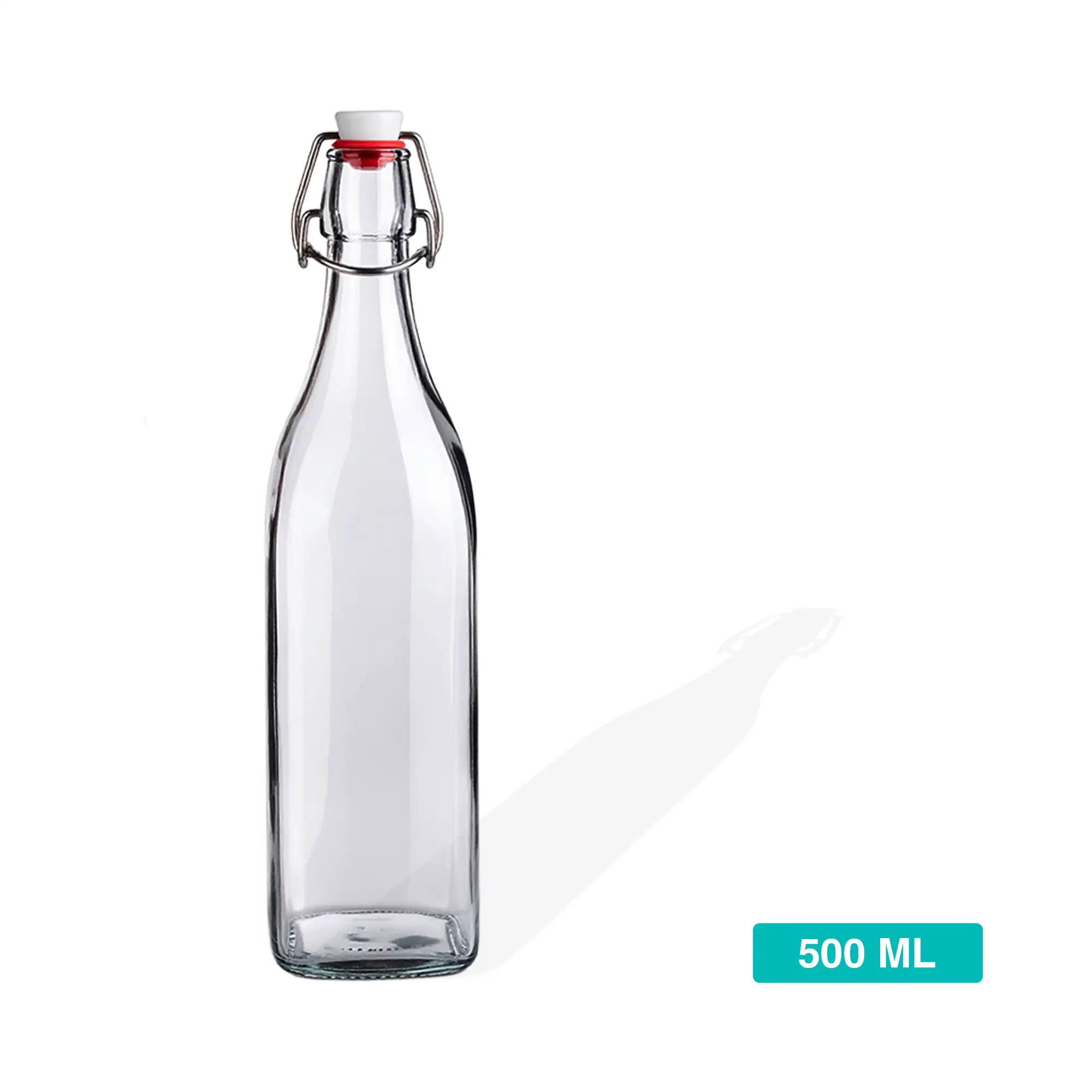 Glass Water Bottle with Swing Top Stopper - 500ml