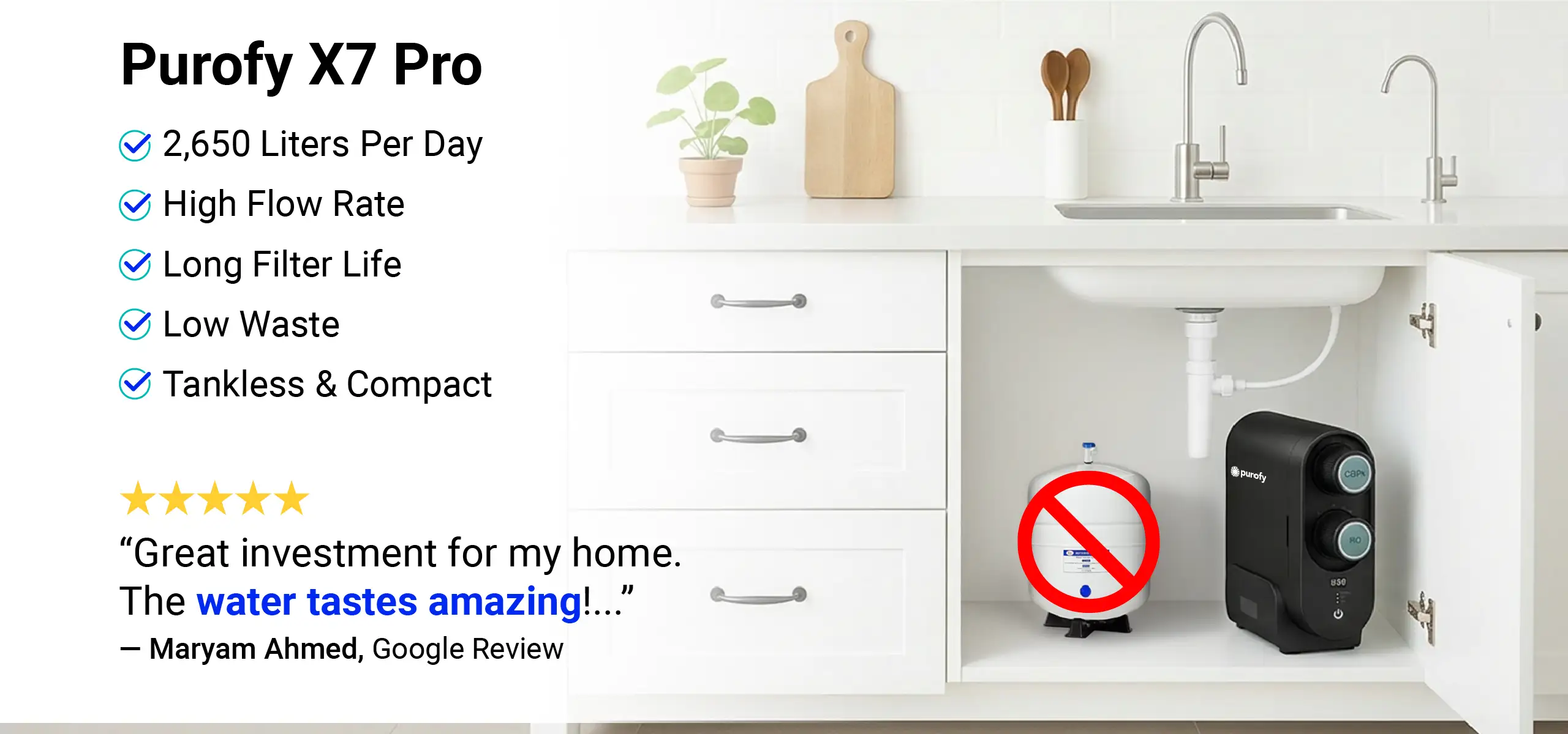 Purofy X7 pro 700GPD - Ro water purofy under the sink