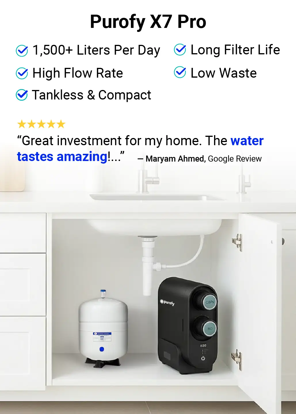 Purofy X7 pro 700GPD - Ro water purofy under the sink