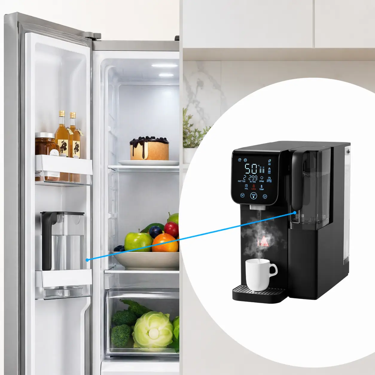 Purofy CT100 Plug Use countertop RO Water Purifier portable pitcher