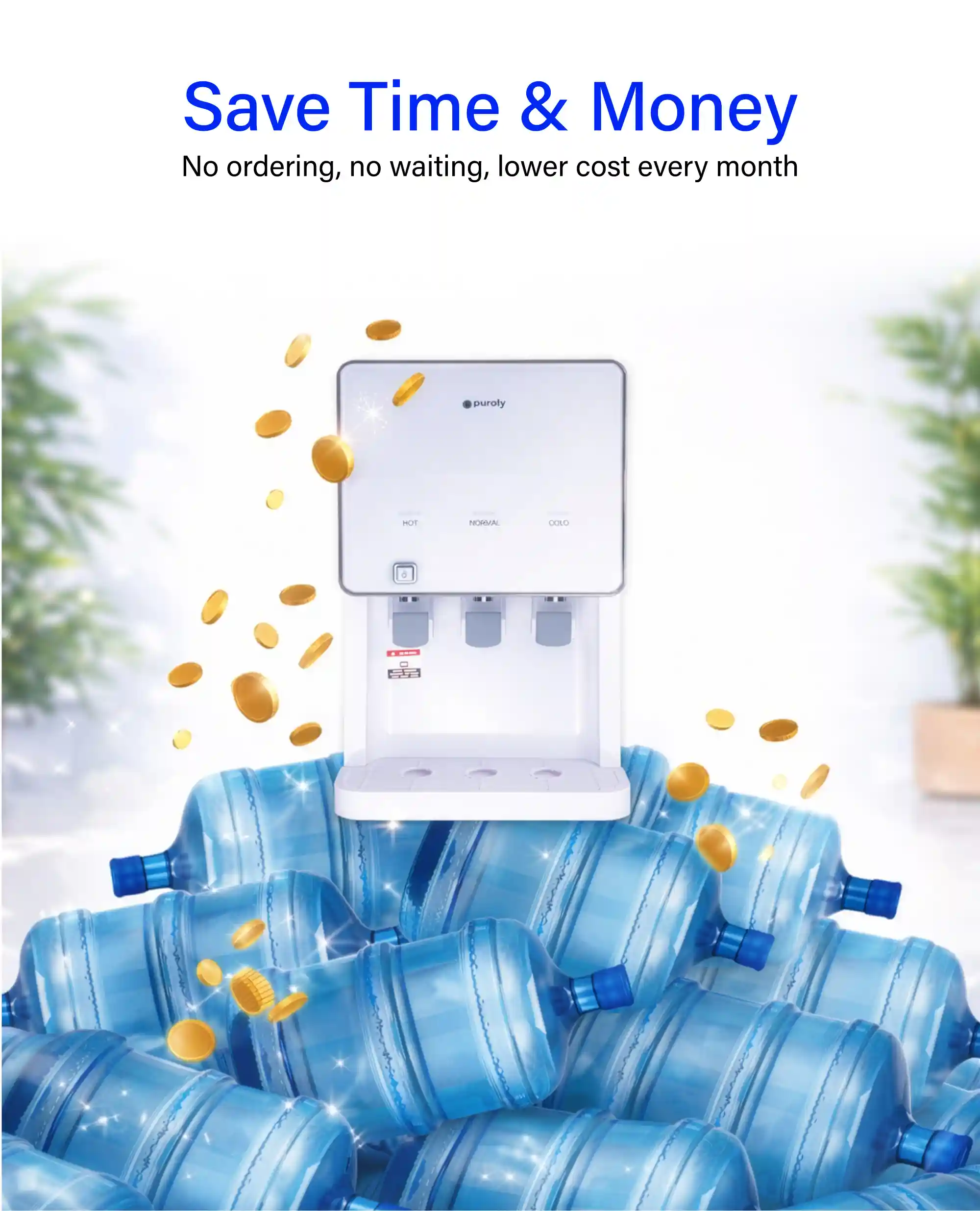 Purofy Countertop hot and cold RO water purifier Save time and money