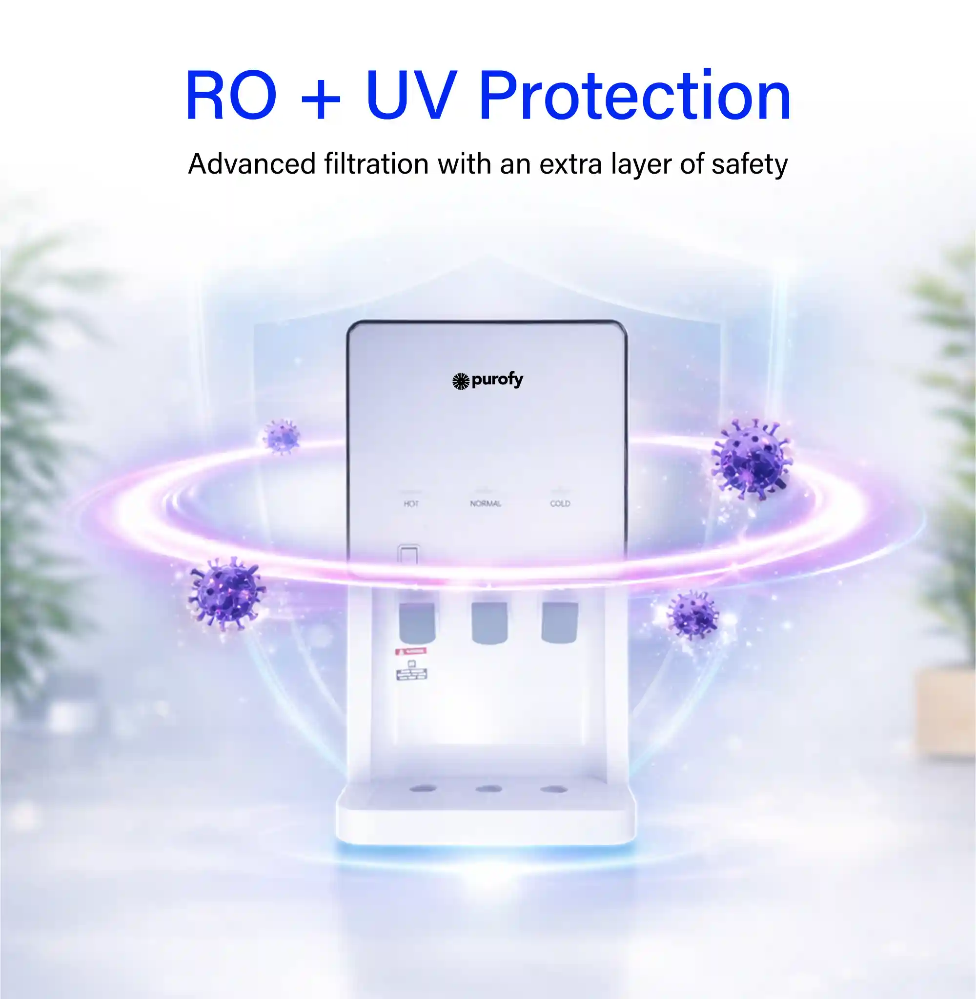 Purofy Countertop hot and cold RO water purifier ro uv protection