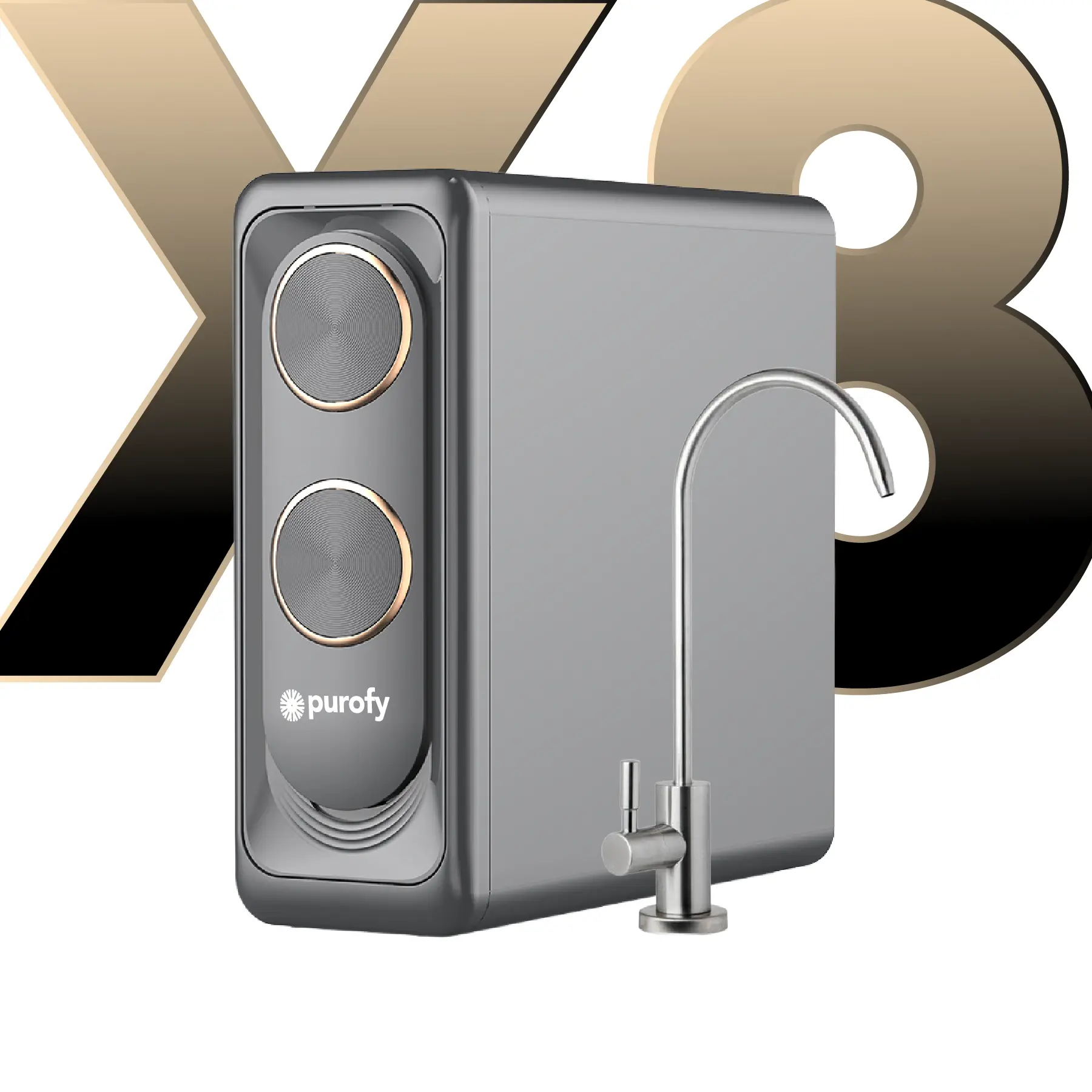 Purofy X8 Pro 800GPD - under sink - tankless Ro water purifier
