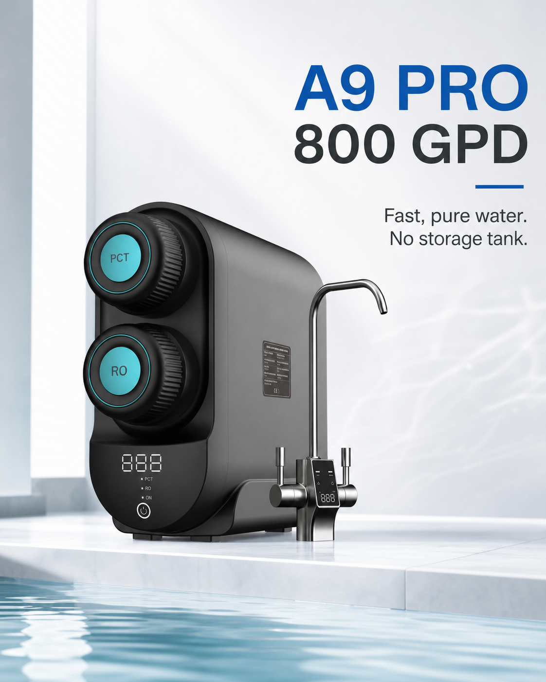 Home Water Purifier in Maldives: Your Problem, Your Solution 10 Purofy A9 Pro 800GPD under-sink RO water purifier